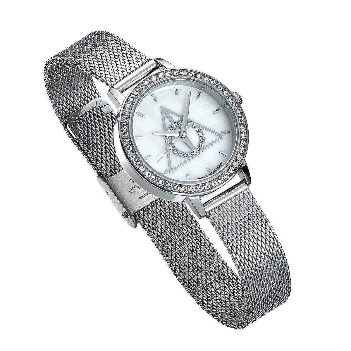 Harry Potter - Deathly Hallows Silver Watch Embellished with Swarov... NUOVO