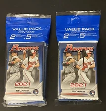 2-2021 Bowman Baseball VALUE Pack -24 Cards + 5 Exclusive Camo Parallels