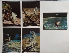 5 carte postale Premiers pas sur La Lune Apollo XI