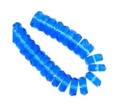 25 Lt Sapphire Blue Preciosa Fire Polish Czech Glass Rondelle Disc Slice Beads