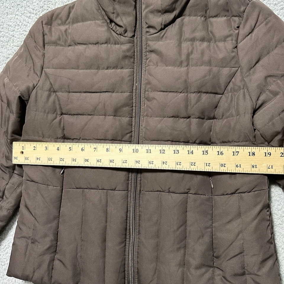 Kenneth Cole Reaction Brown Down Puffer Jacket Women’s Large Coat - Image 3 of 4