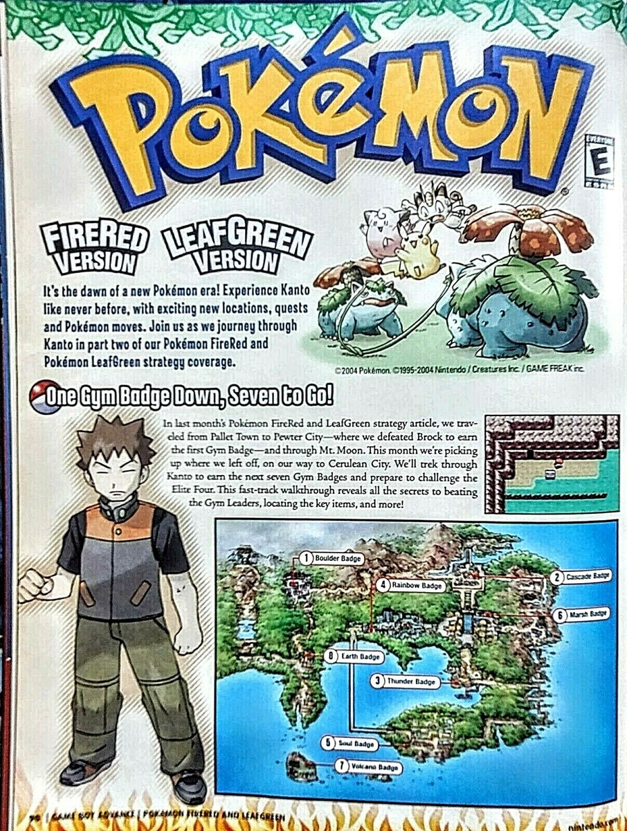 2004 POKEMON FIRERED LEEFGREEN Version Nintendo Video Game Promo