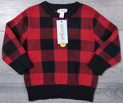 Cat Jack Sweater 18 Months Baby Boys Girls Red Black Knit Winter Shirt  Warm