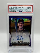 2023 Bowman Chrome 1st RAYNER ARIAS Purple Refractor Autograph /250 PSA 10
