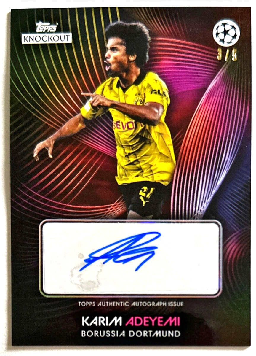 カリム　アデイェミ　サイン　adeyemi ドルトムント　75シリ 2023-24 Topps UCL Knockout Karim Adeyemi Auto #'d 3/5