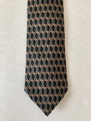 The Studio Collection by Samuel Broome Men's Necktie Tie Green Gold Geometric