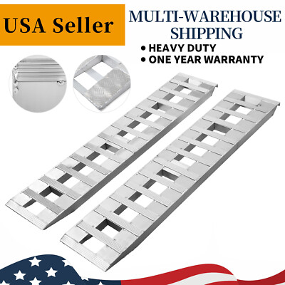 2X 6000lbs 60'' x 12'' Aluminum Trailer Ramps for Car ATV Truck Auto & Hook Ends