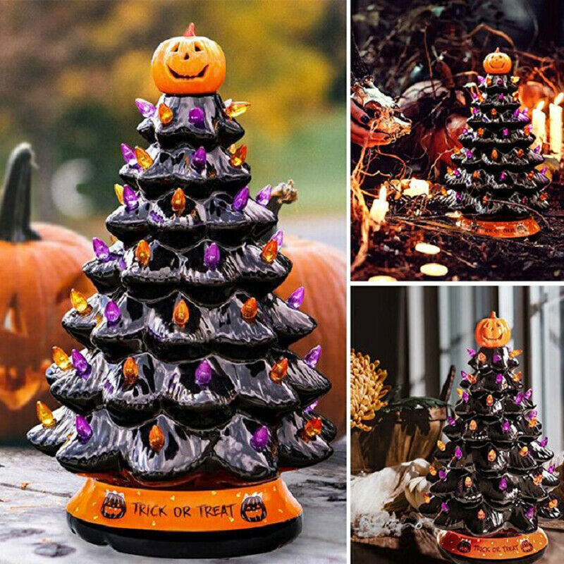 Halloween Tree Resin Pumpkin Tree Tabletop Ornament Home Party ...