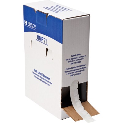 BM71-11-427, BRADY, Labels For The Bmp71 Printer, Clear/white (5000 Roll)