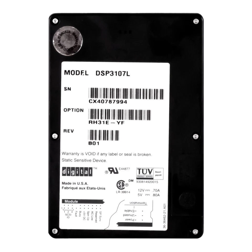 Hard Drive Quantum P348-0025726 DSP3107L 1.08GB 3.6K SCSI 50-PIN 3.5'' - Image 3 of 3