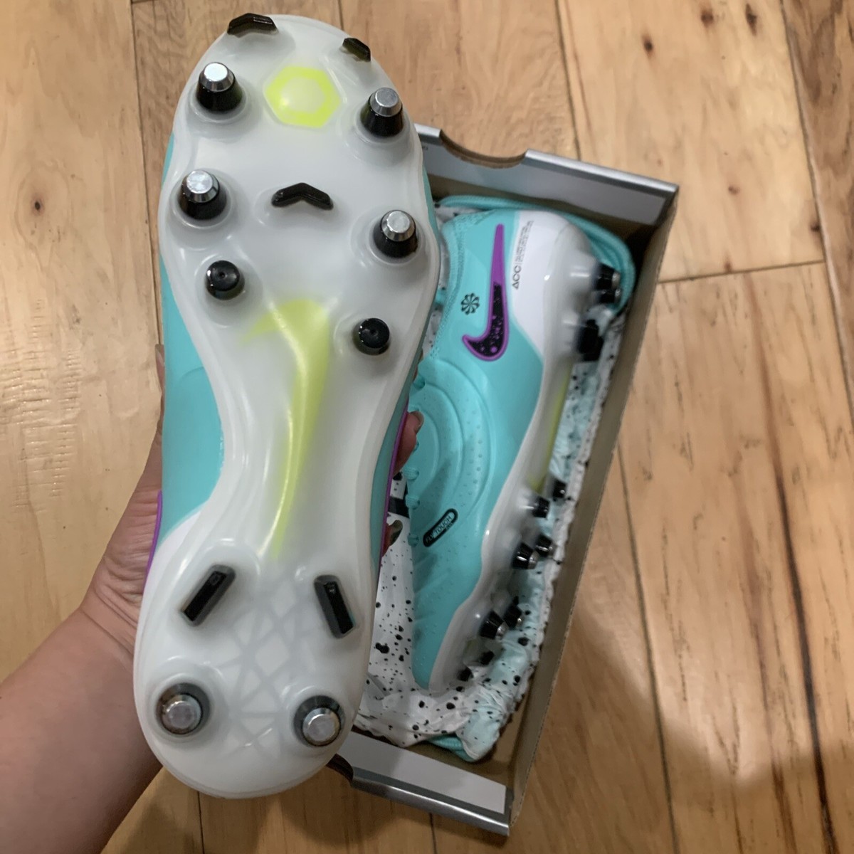 Nike Tiempo Legend 10 Elite SG-PRO Turquoise DV4329-300 Size 5.5M/7W Nike Tiempo Legend 10 Elite SG-PRO PLAYER EDITION Peak Ready  main image 4