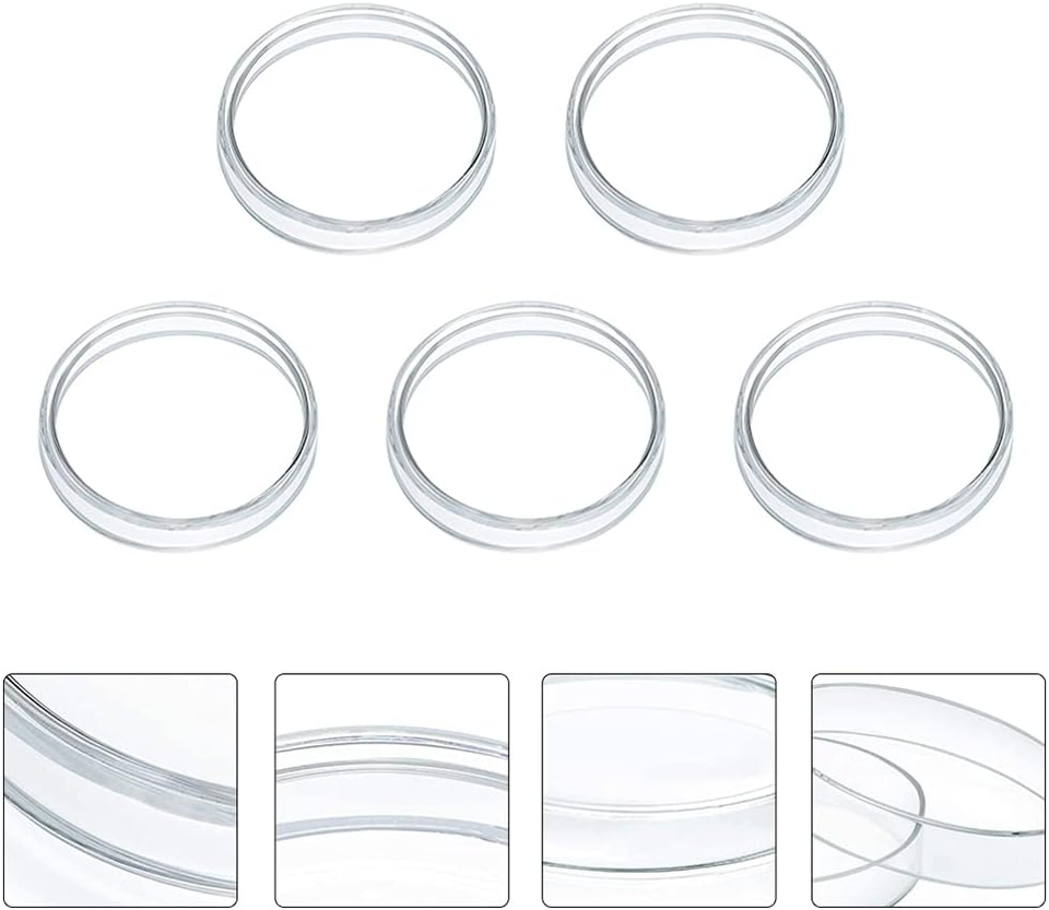 5Pcs Glass Petri Dish Culture Dish Laboratory Plant Cell Tissue Culture