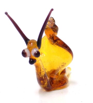 Small Gold Glass Hand Blown Snail