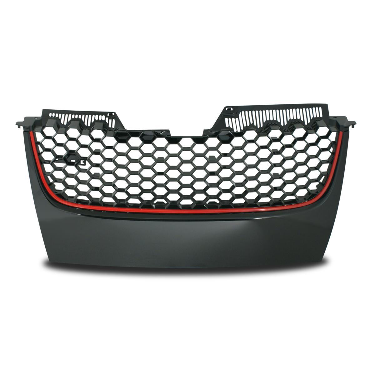 Calandre pour VW Golf 5 en ABS robuste noir et rouge sans insigne de calandre avant finition mat
