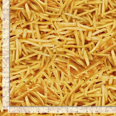 Food Fabric | French Fry Packed Yellow | Timeless Treasures YARD
