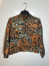 Chico's Snake Print Zip Up Jacket Multicolor Size 1 Medium