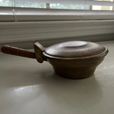 Vintage Silent Butler Crumb Catcher Ash Tray Brass Wood Handle