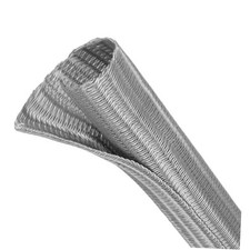 Split Wire Loom Tubing, Cable Protector Sleeve, Braided Cable 3/8"-25ft Grey