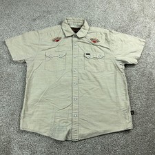 Howler Brothers Shirt Mens Medium Beige Gaucho Western Pearl Snap Saw Tooth Yoke