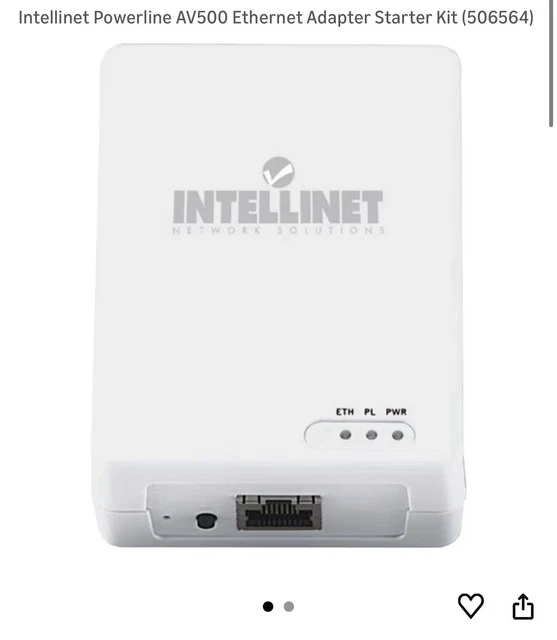 Intellinet Powerline AV500 Ethernet Adapter Starter Kit