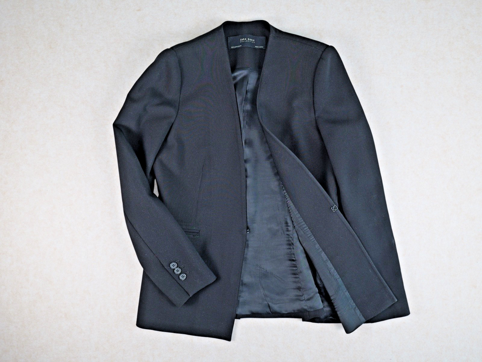 ZARA Basic Collection Black Collarless Blazer Wom… - image 7