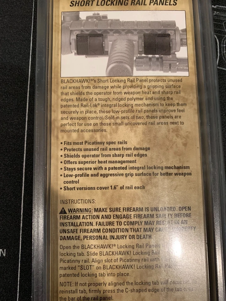 Paneles de riel BlackHawk Short Picatinney Quad Locking 1913 negros 2 paneles por paquete Foto 3 de 3