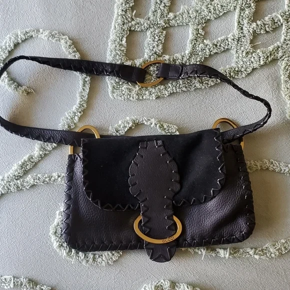 Gucci Suede Exterior Bags & Handbags for Women for sale | eBay