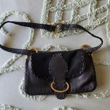Vintage Gucci Suede Whipstitch Shoulder Bag w...