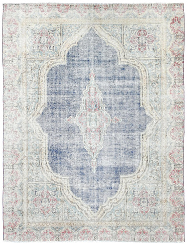 Handmade Floral Distressed Oriental Rug 7X9 ft Vintage Farmhouse Boho Carpet