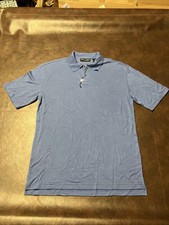 DANIEL BISHOP Men’s M 100% Silk Blue Short Sleeve Polo Great Condition!