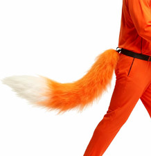 Faux Fur Fox Tail Fancy Dress Halloween Cosplay Adjustable Furry Fox Tail Cos...