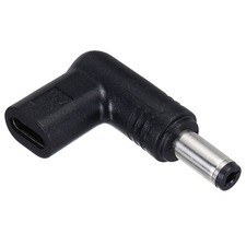 USB 3.1 Type-C Female to DC Male Adapter, 15V Type C to DC5521 Elbow Adapter