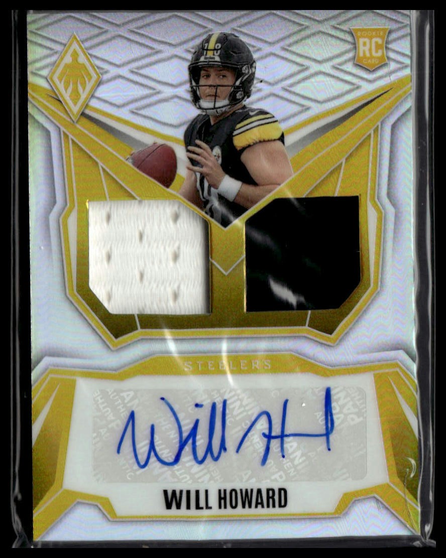2025 Phoenix #DRP-WHD Will Howard RPS Dual RC Patch Auto Silver Prizm #/149