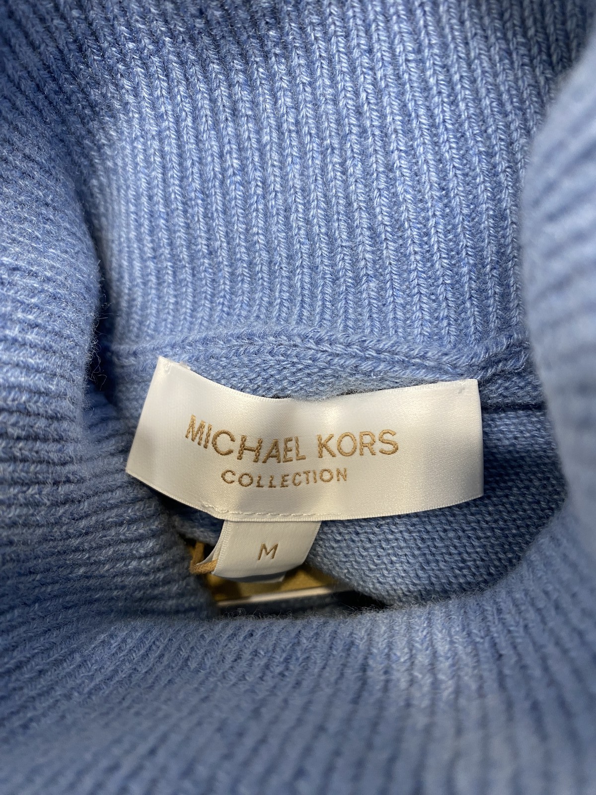 Michael Kors Womens Soft Cashmere Turtleneck Sweater Size M Lake Blue thumbnail 11