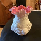 Fenton And L G Wright Wild Rose Vase