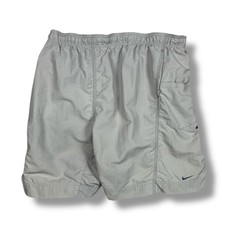 Pantaloncini da bagno Nike vintage da uomo XL grigi foderati in rete in...