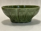 Vintage Haeger Ceramic Planter Green Speckle Glaze Scalloped Geometric Design