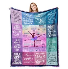 60x50 Inch Dance Gifts Blanket Recital Present Girls Teens Teacher Ballerina