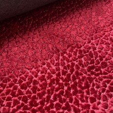 RED CRUSHED VELVET SNAKE SKIN PATTERN FABRIC- CUSHIONS, UPHOLSTERY BY THE METER 