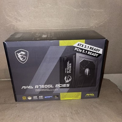 MSI - MAG A750GL PCIE 5 750W ATX 3.1 Full Modular 80+ Gold Gaming Power Supply