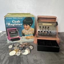 Vintage Tom Thumb Cash Register Model 1549 Pink Toy Box Play Money Steel Works