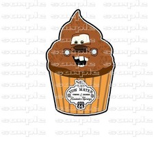 DISNEY Tow Mater cupcake rea Premade Scrapbook Page Paper Piece die cut