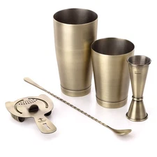 Basics Cocktail Set, 5-Piece, Antique Gold