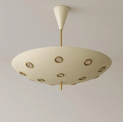 Handmade Brass Pendant Light, Mid Century Ceiling Lamp, Matte Finish