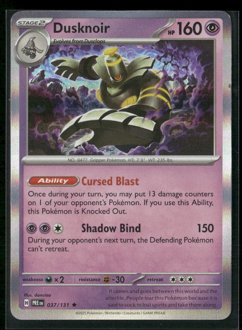 Dusknoir SV: Prismatic Evolutions 037/131 Holo NM