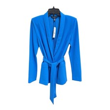 NWT White House Black Market Blue Blazer Belted Sophisticated Layering Jacket 4