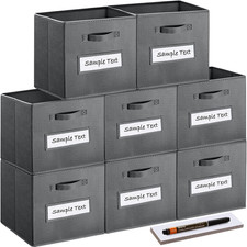 Fabric Storage Cubes Set of 8 11 Inch Cube Storage Bin, Cube Storage with 8 La