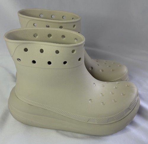 Crocs Classic Crush Rain Boots Boot Bone Waterproof Men's 8/Women's 10