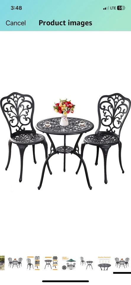 Juego de mesa y sillas de bistró, nuevo en caja Foto 2 de 4