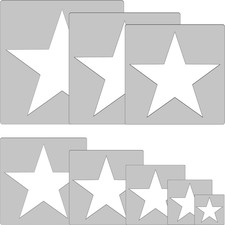 8 Pieces Large Stencil for Painting Star Template 5 Point Star Stencil Reusable